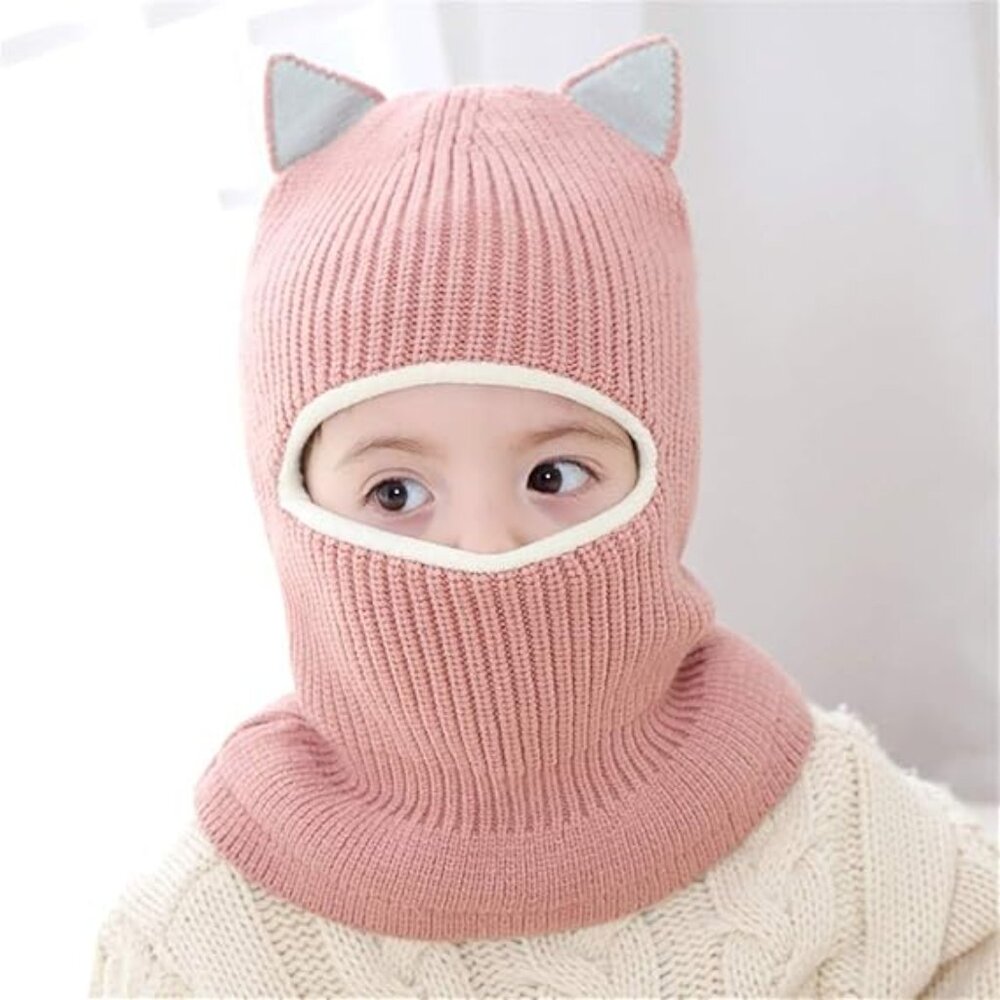 Cat Ear Toddler Knitted Beanie with Face Cover (FREE WHEN BUNDLED!)